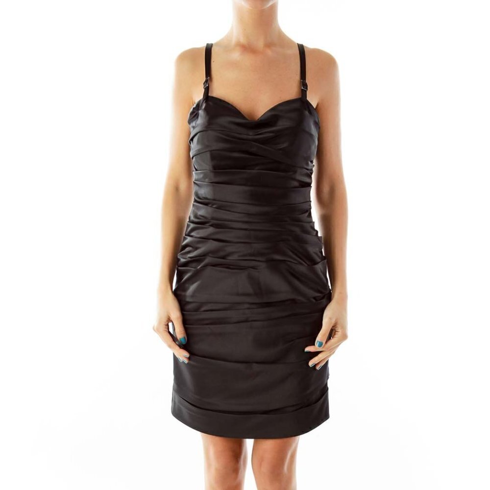 Aidan Mattox Black Fitted LBD